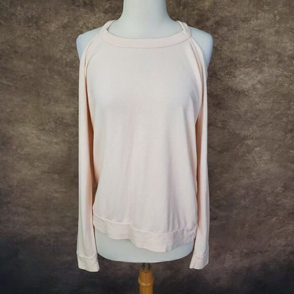 𝅺chaser Love Knit Long Sleeve Cold Shoulder Raglan M - Picture 2 of 8